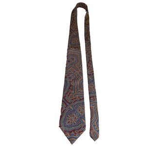 Scott Foster Mens Silk Tie Paisley Burgundy Vintage 90s Luxury Menswear Career